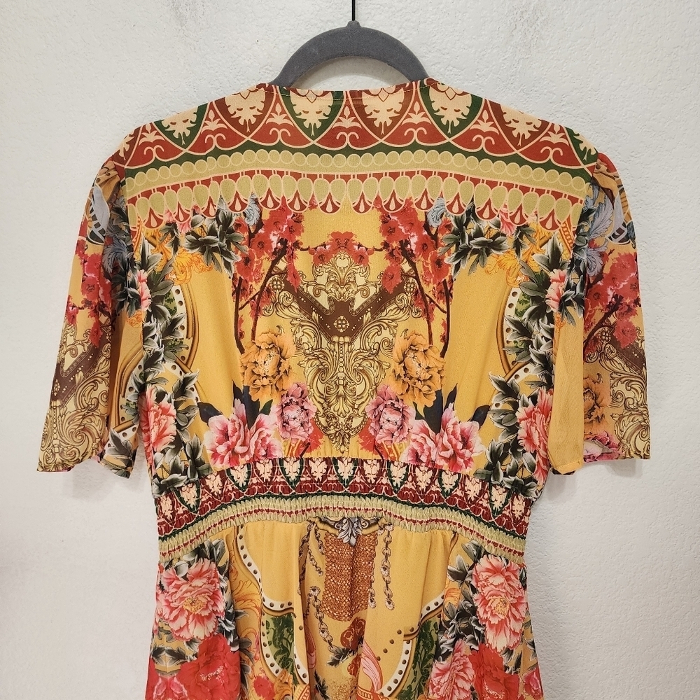 B&S Bohemian Yellow Coastal Cowgirl Maxi Dress Size XL - Picture 5 of 7